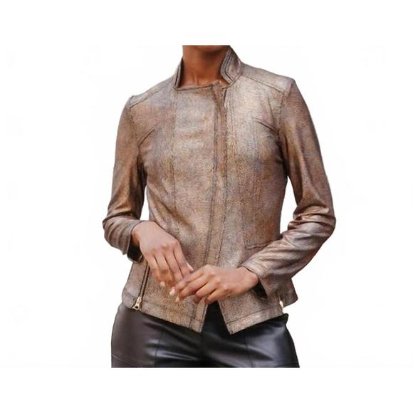 Liquid Leather Signature Jacket - Stone